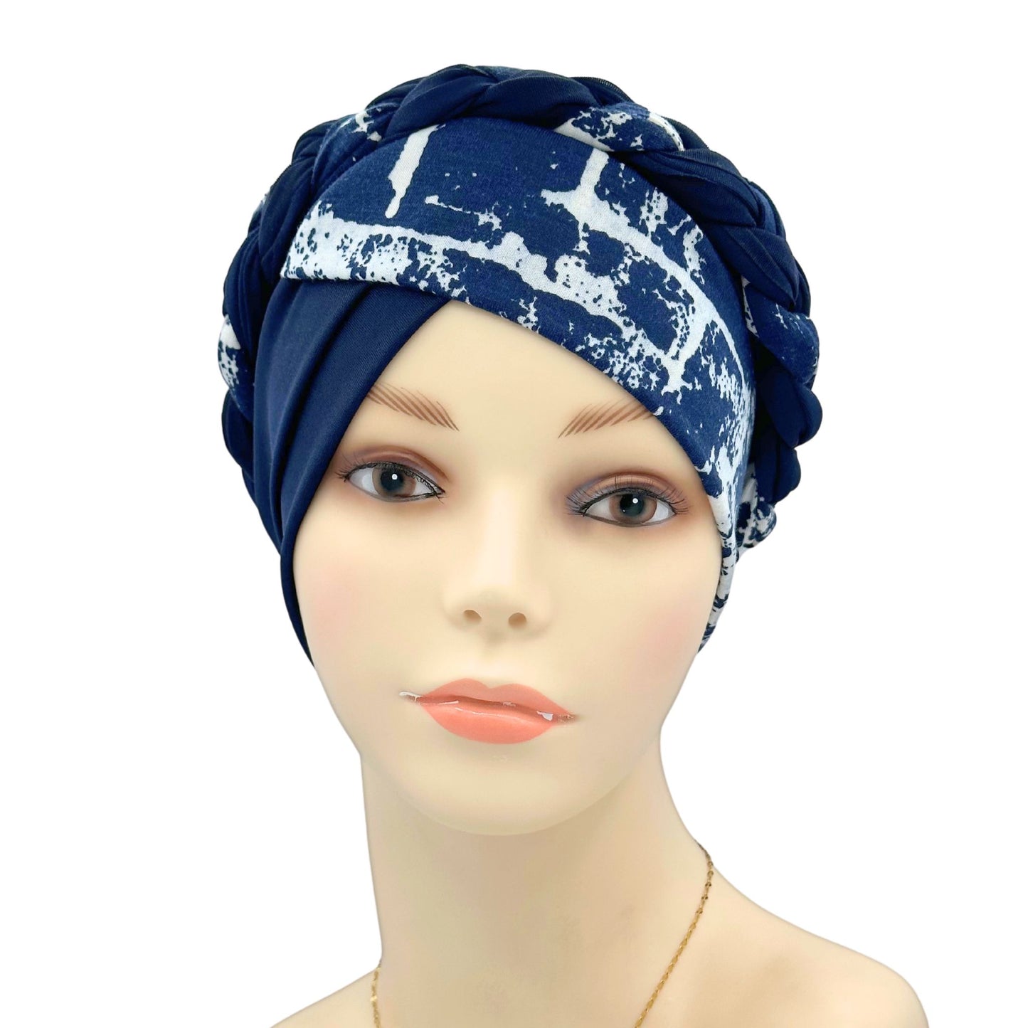 cute braided tie-dye pattern chemo hat