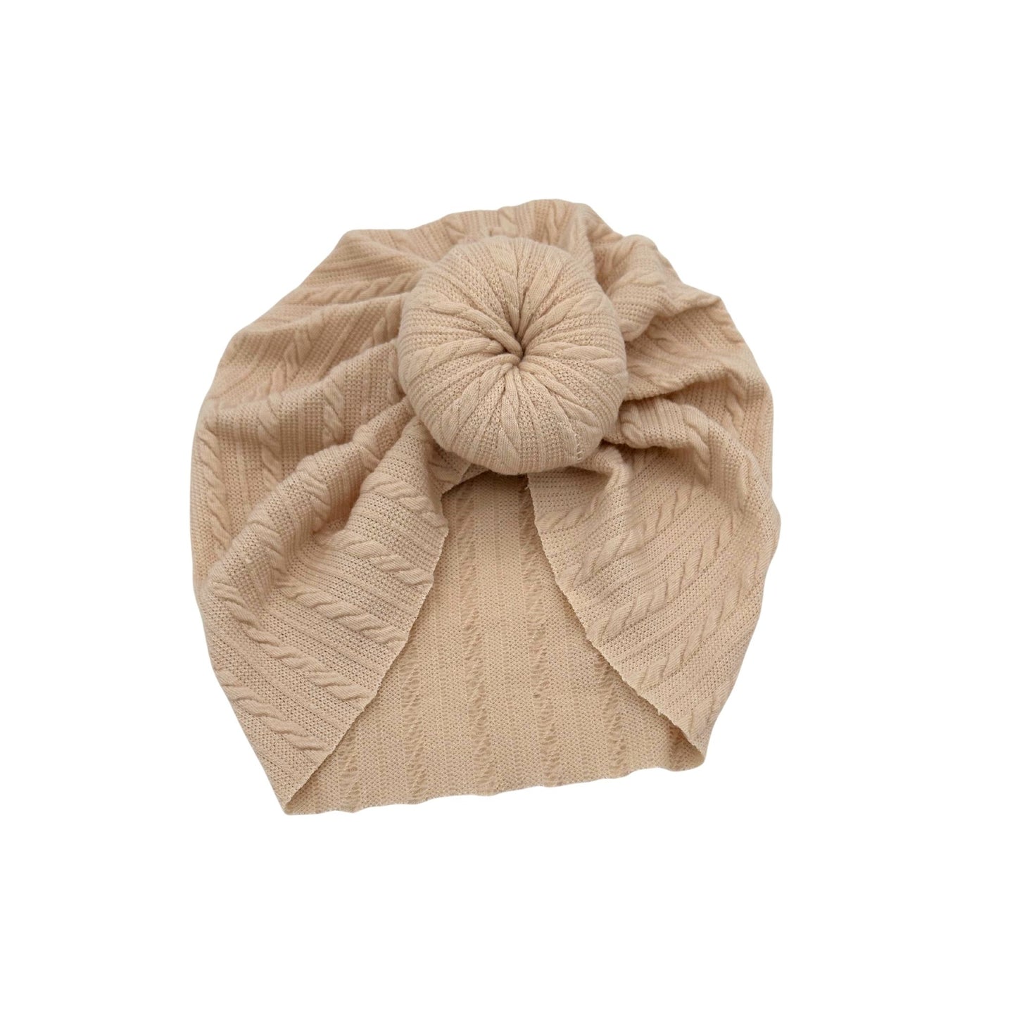 Beige doughnut style cotton turban kids