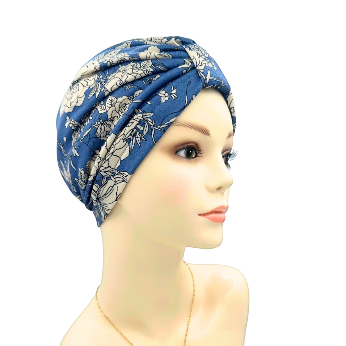 Knot Style Chemo Headwear-Silky Lining Sky Blue