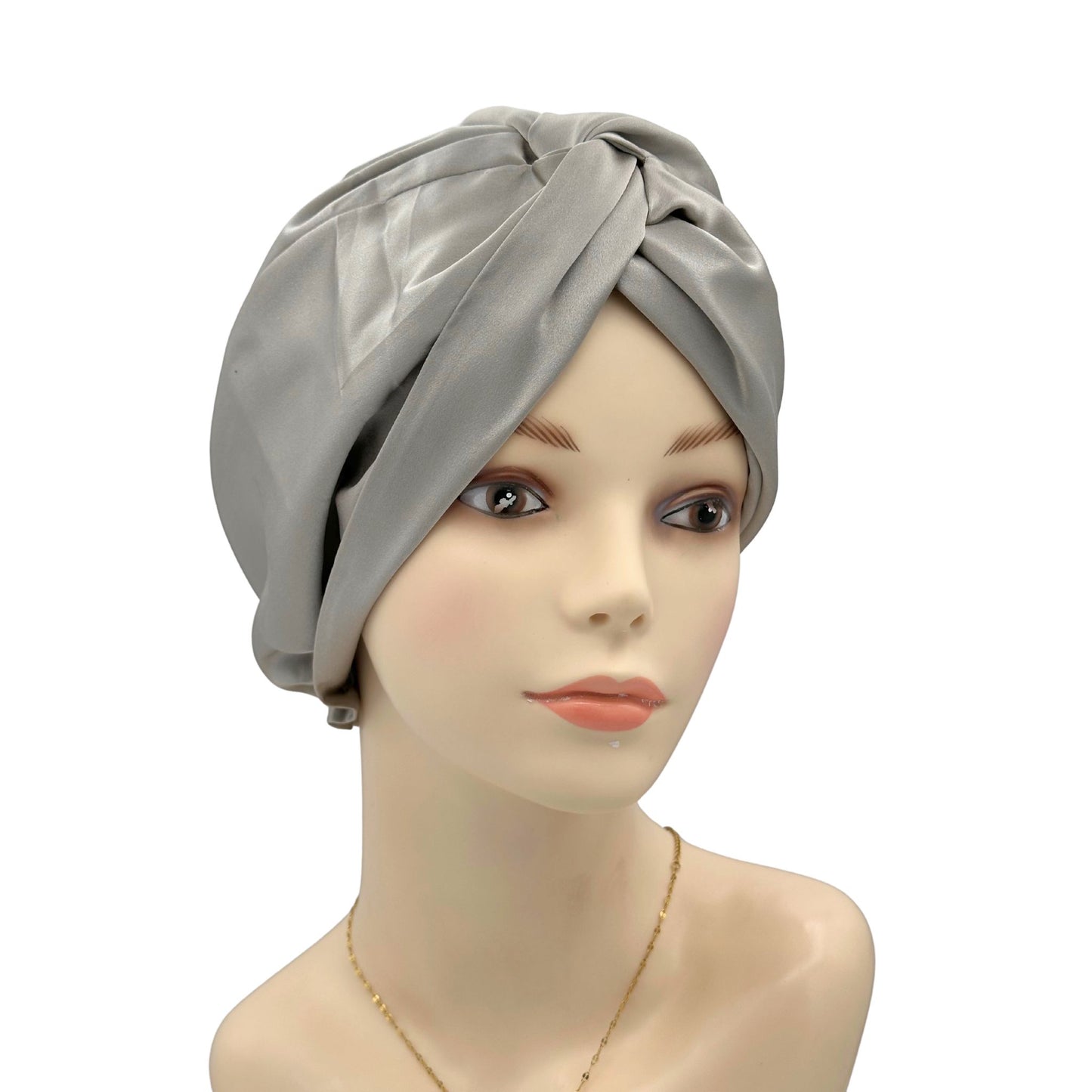 gray mulberry silk bonnet for hair protection