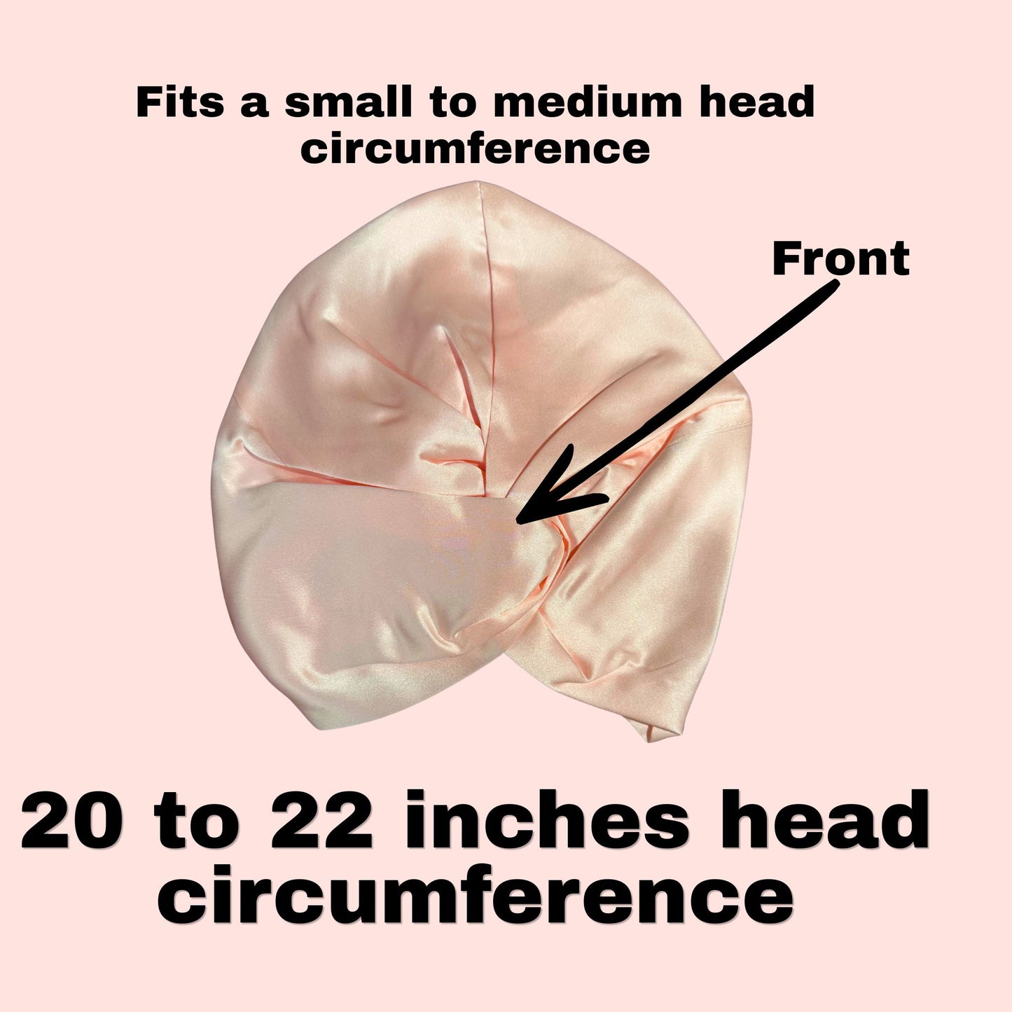 100% Silk Chemo Sleep Turban peach