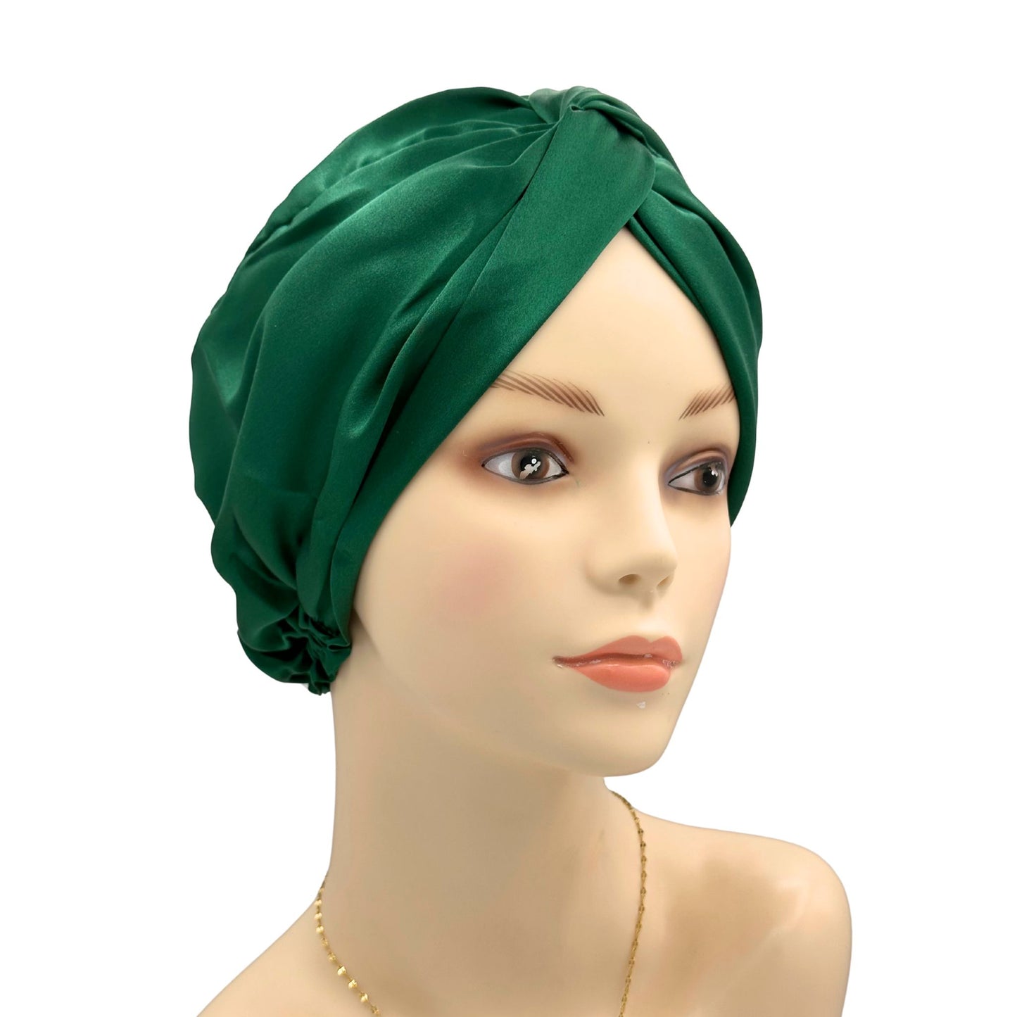 Premium Silk Sleep Cap Dark green