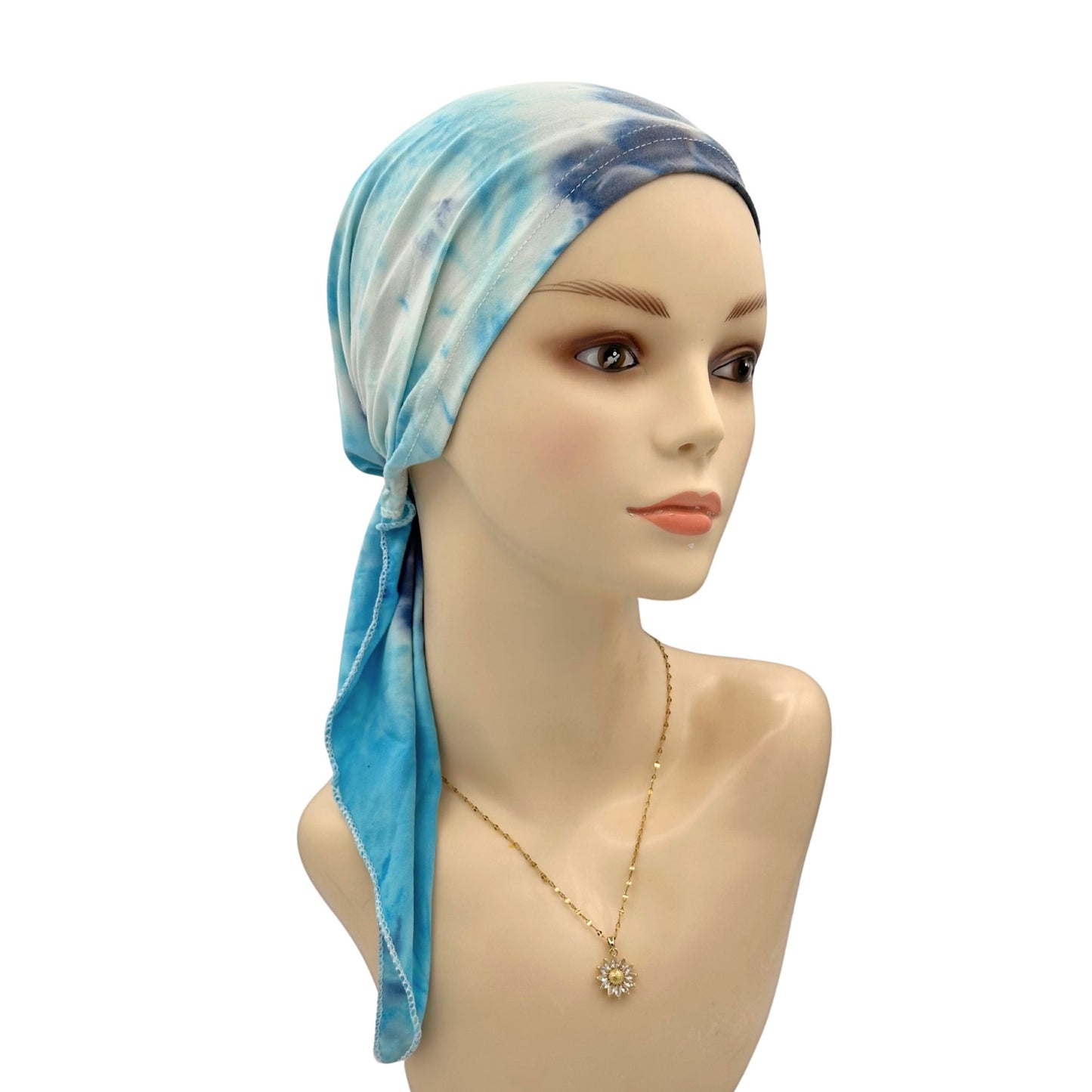 sky blue pretied head wrap