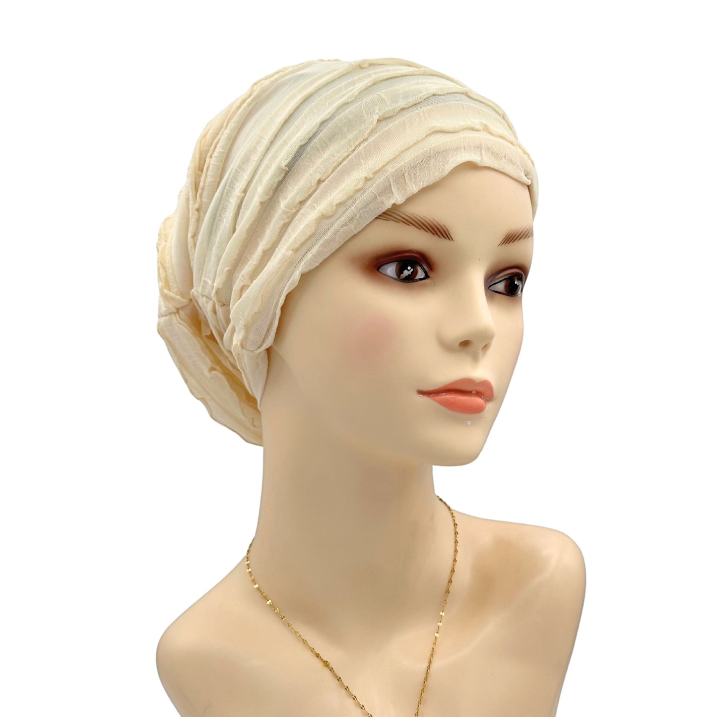 beige lace hat for cancer women