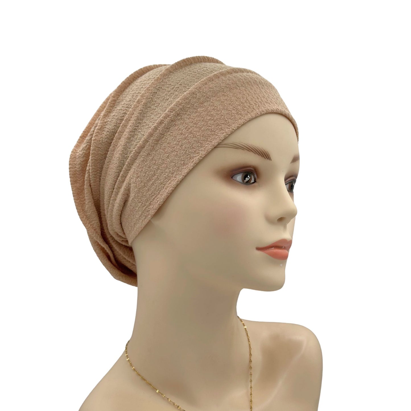 Plain Textured Pleated Chemo Hat