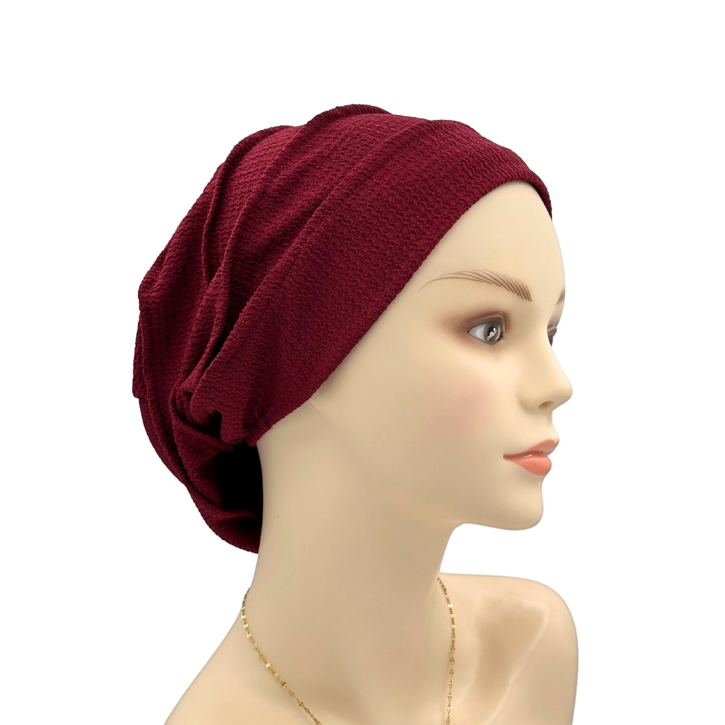 wine red chemo hat