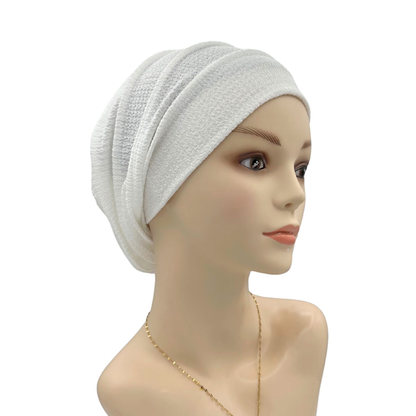 white chemo hat