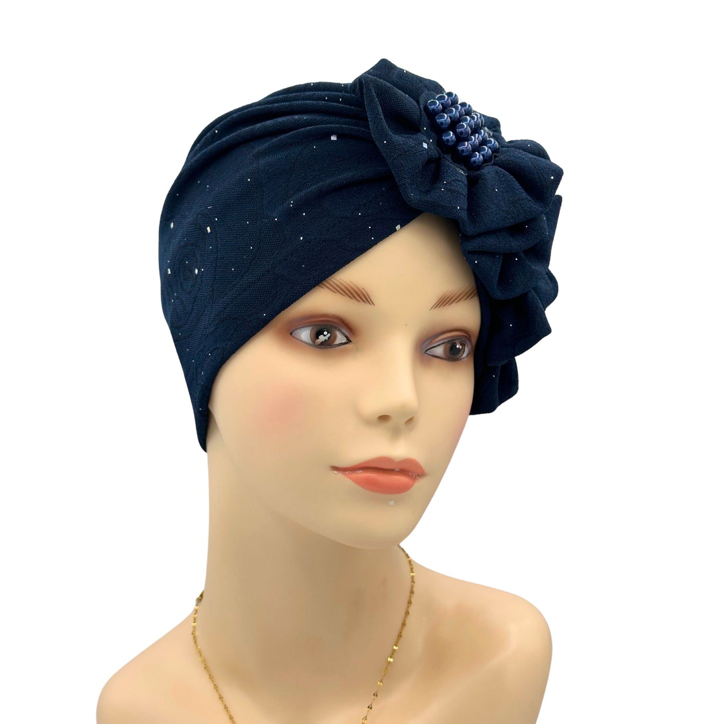 cute chemo alopecia hat navy