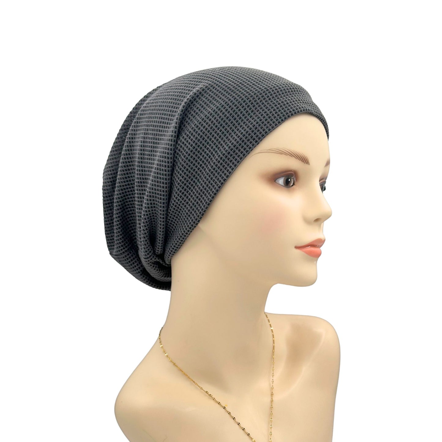 unisex dark gray cotton hat for hair loss 