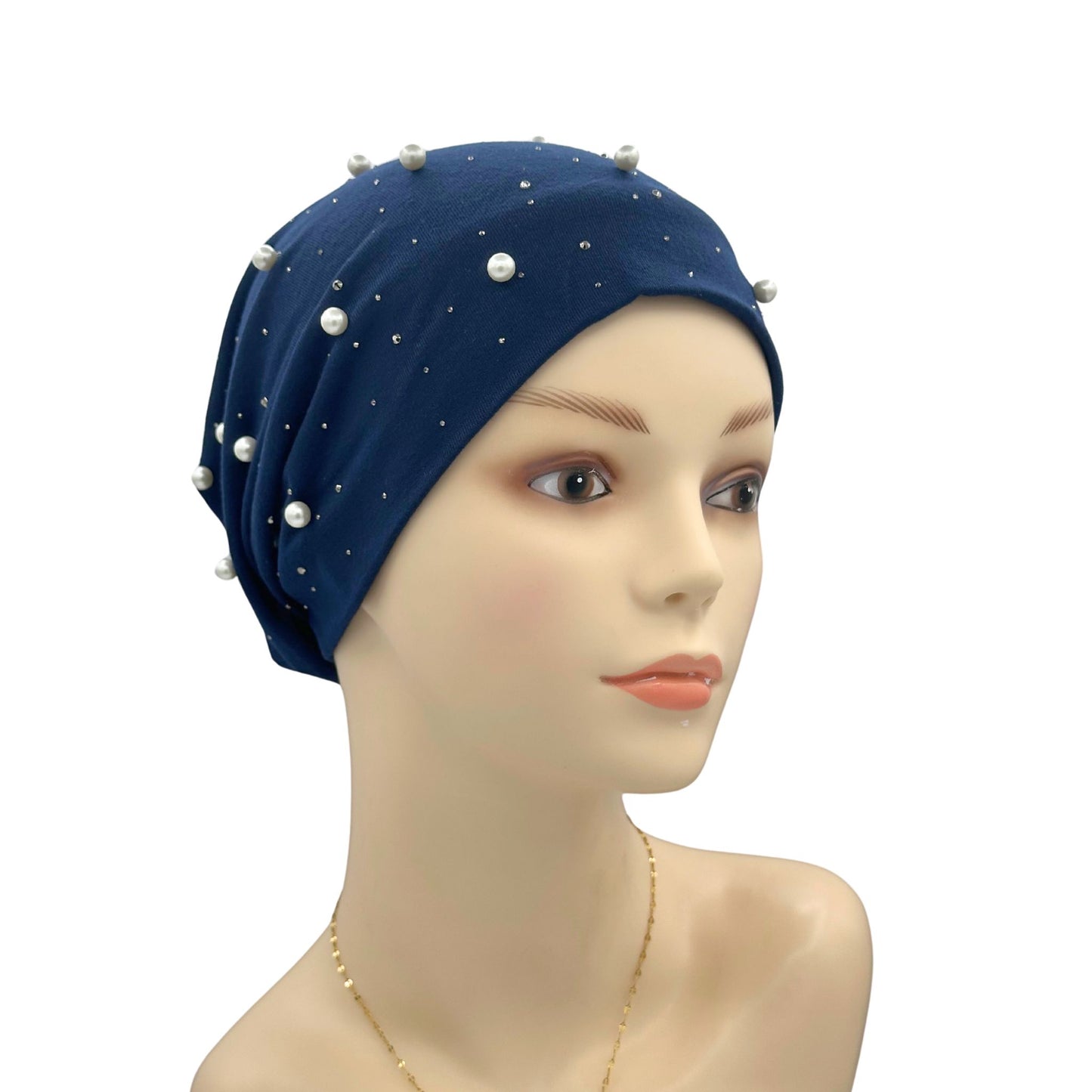 cute alopecia headwear navy blue