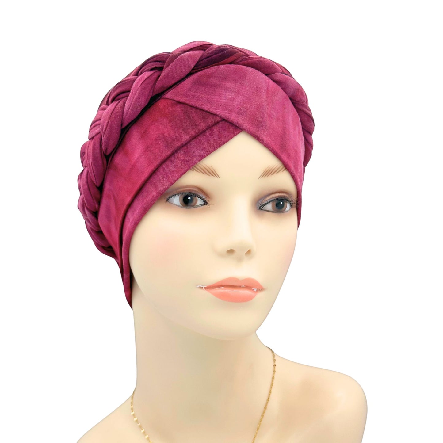 wine braided style chemo head wrap