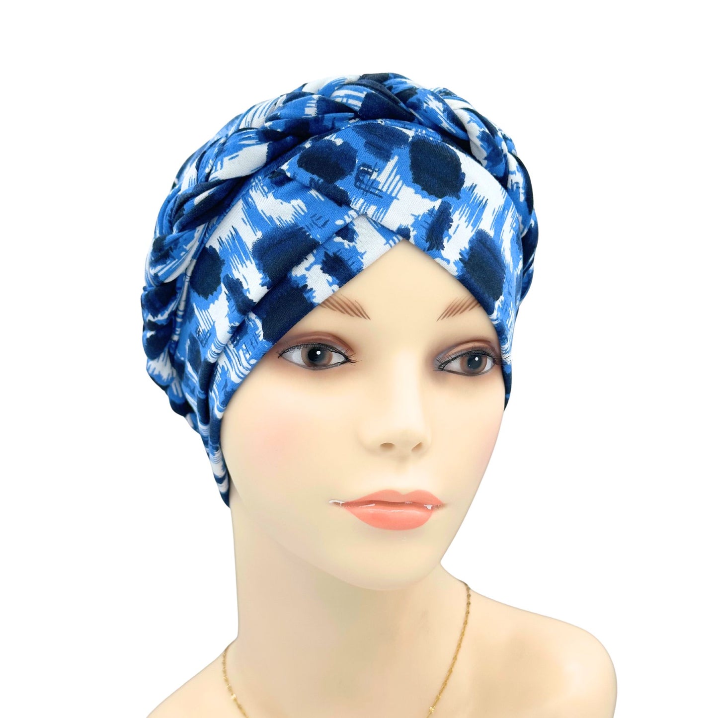 Pearla Braided Chemo/Alopecia Hat navy blue