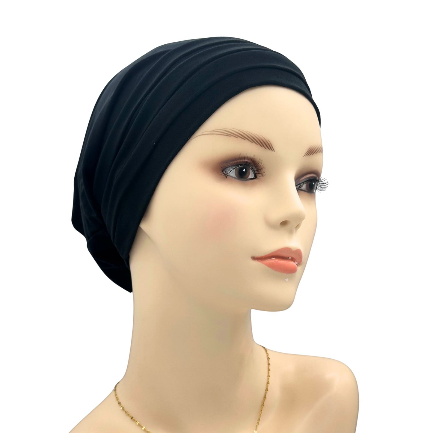 Pre tied head wrap black