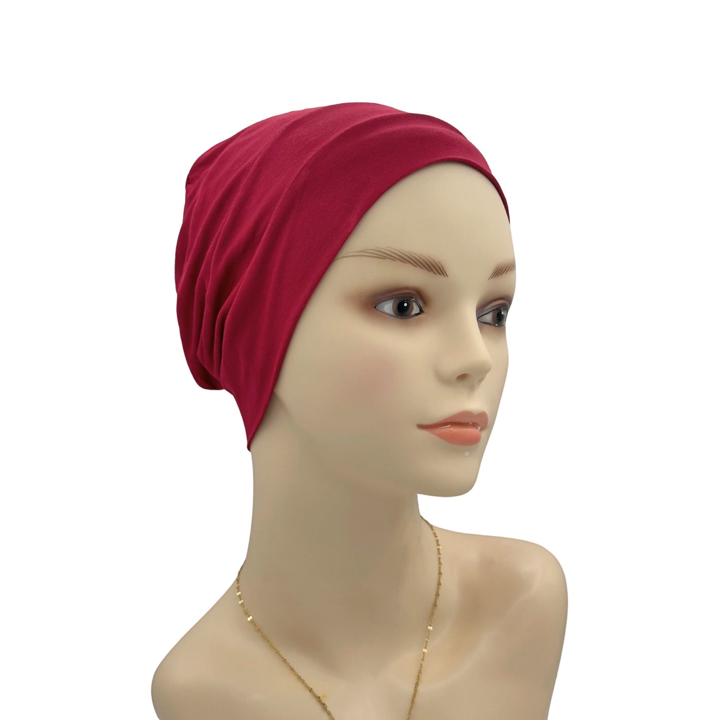 Small hat for chemo bald head red