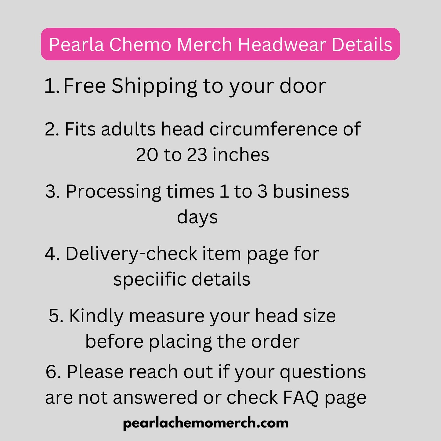 Pearla Cheo Merch Chemo Headwear