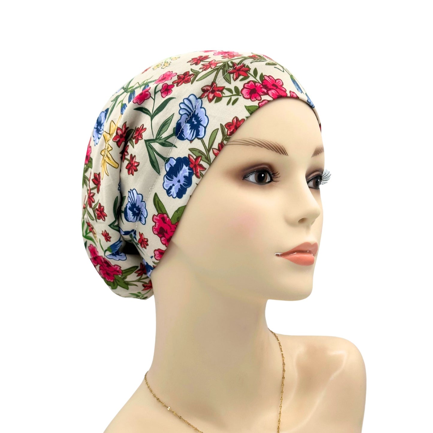 Floral Baggy Style Sleep Hat