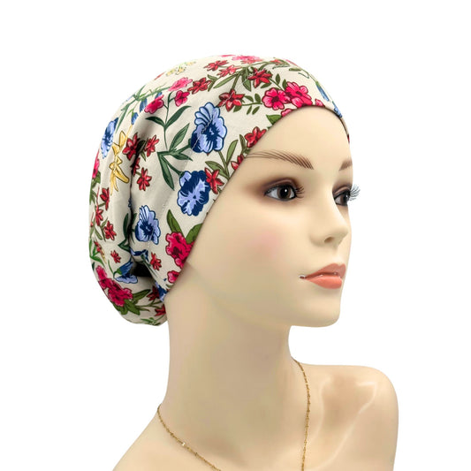 Floral Baggy Style Sleep Hat