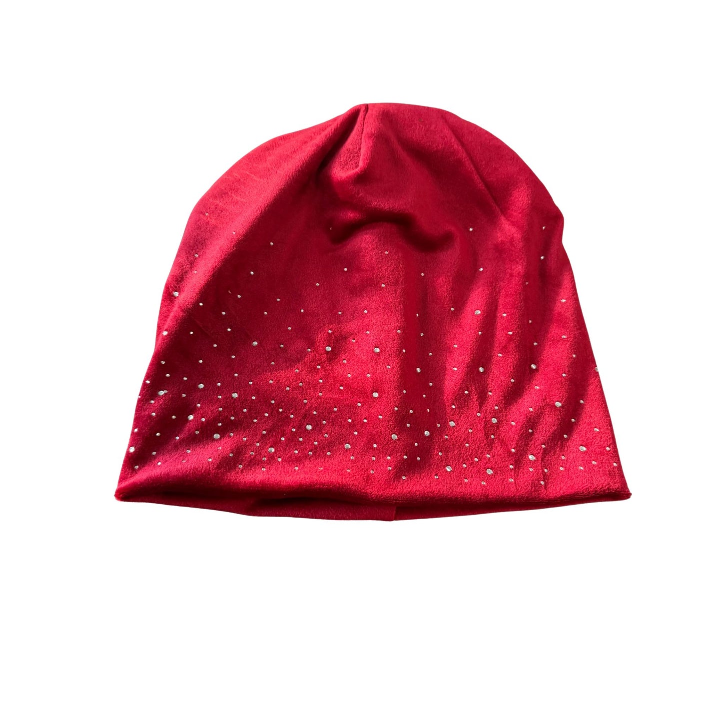 red beaded hat on a white background