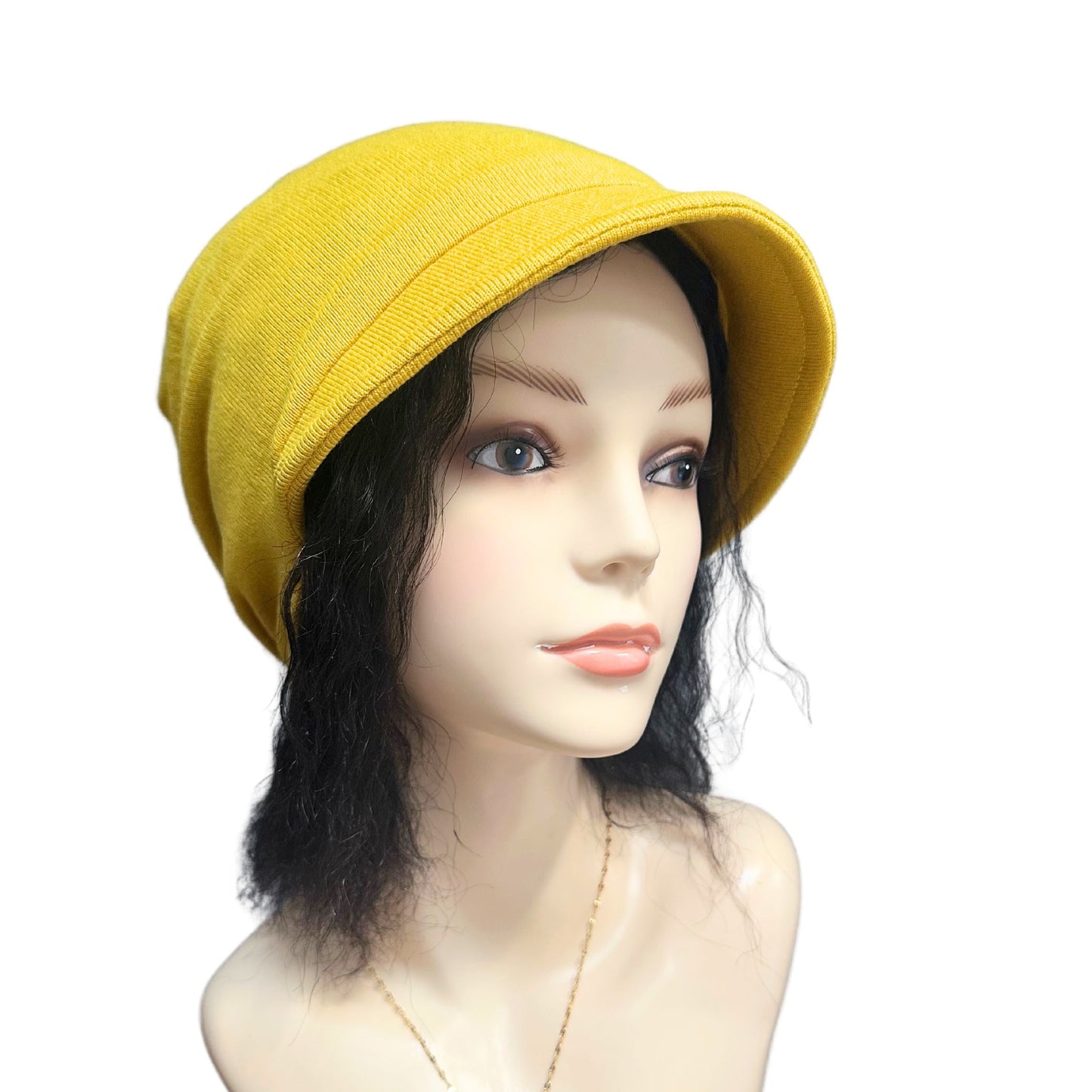 Cotton women's Sun hat with visor-Yellow