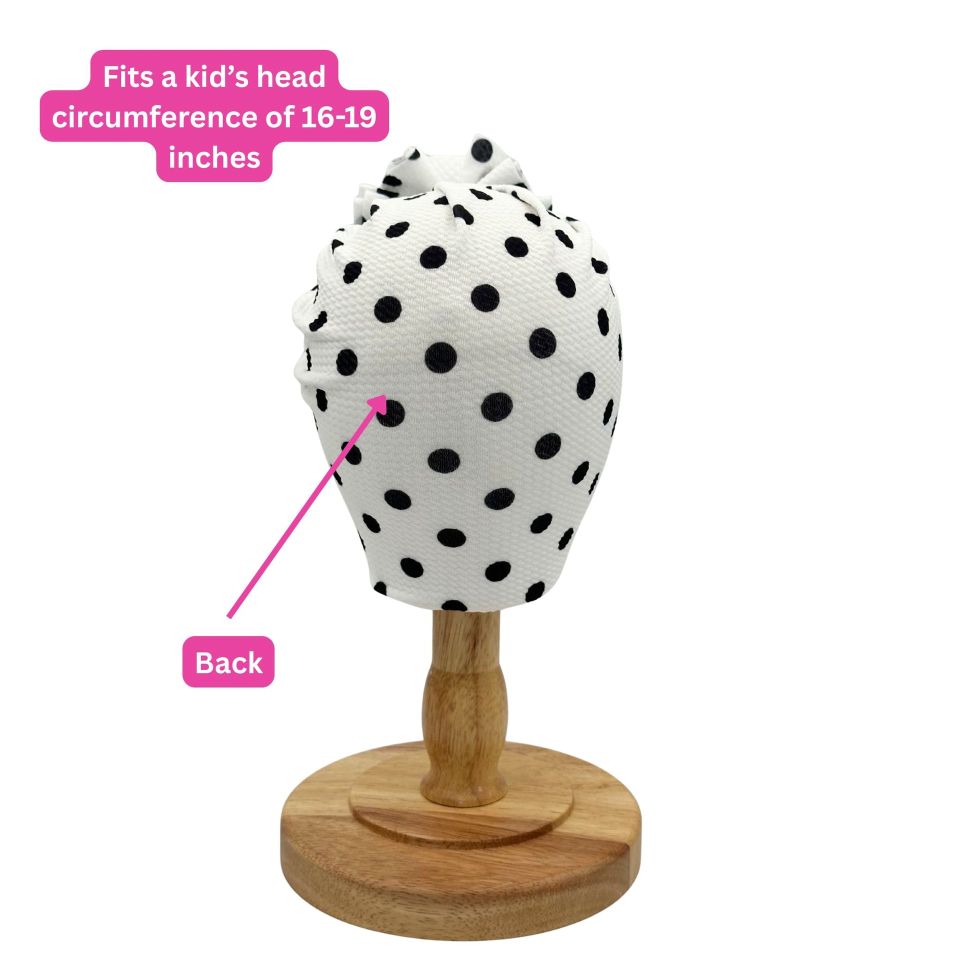 White black dotted patterned kid's headwear