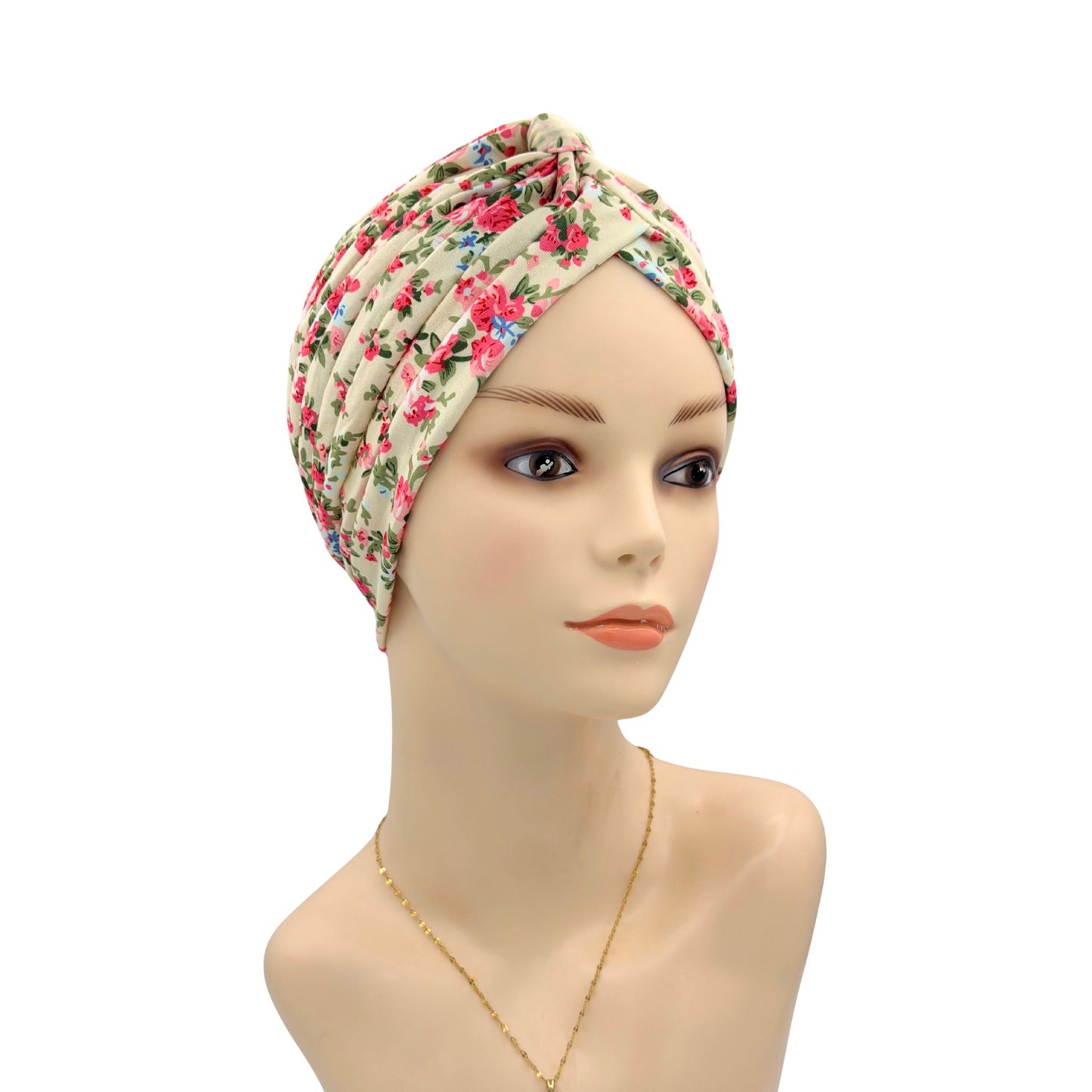 Beige hat for hair loss women