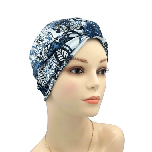  Knot Style Alopecia Headwear blue