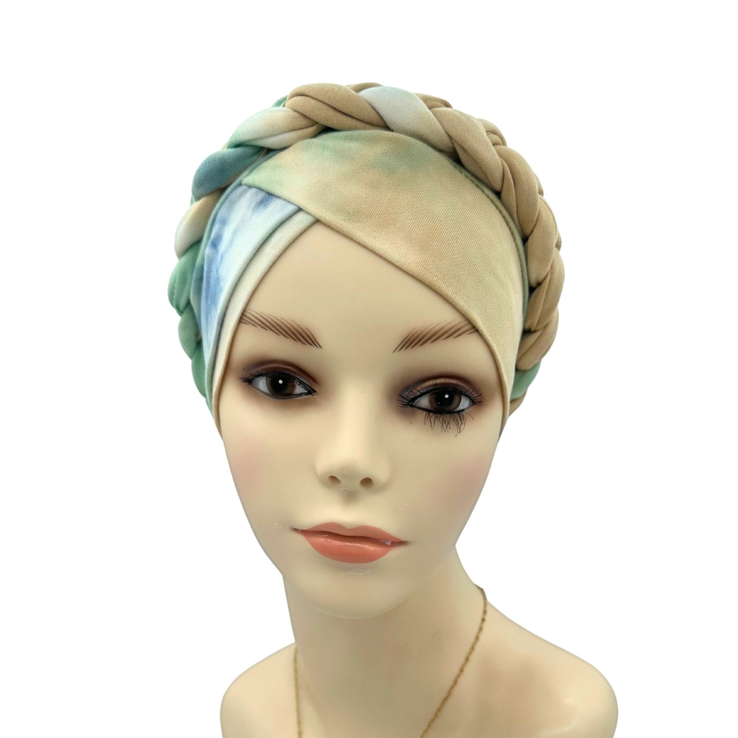 Tie-dye Style Braided Chemo Hat