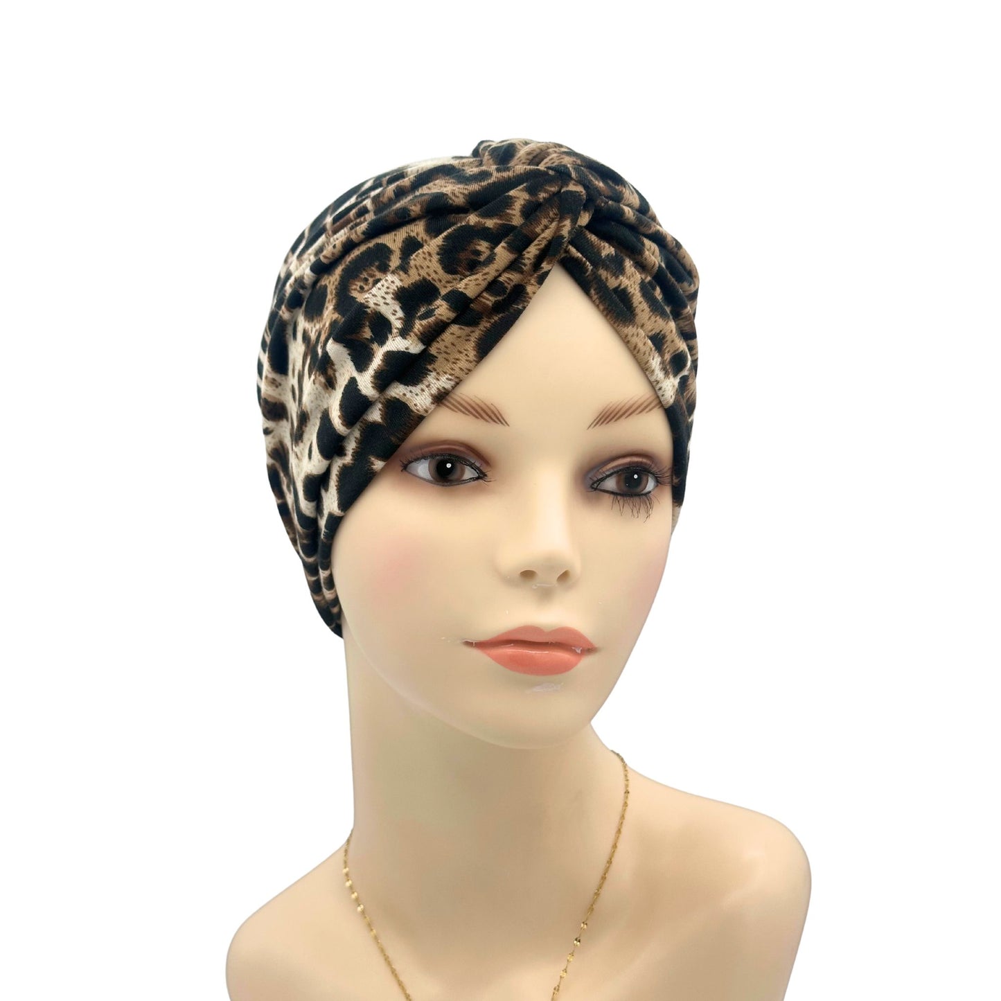 LEOPARD PATTERN HAT FOR CHEMO