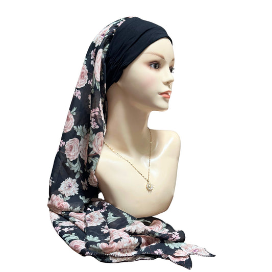 Long Tail Pre-Tied Cancer Head Cover With Band