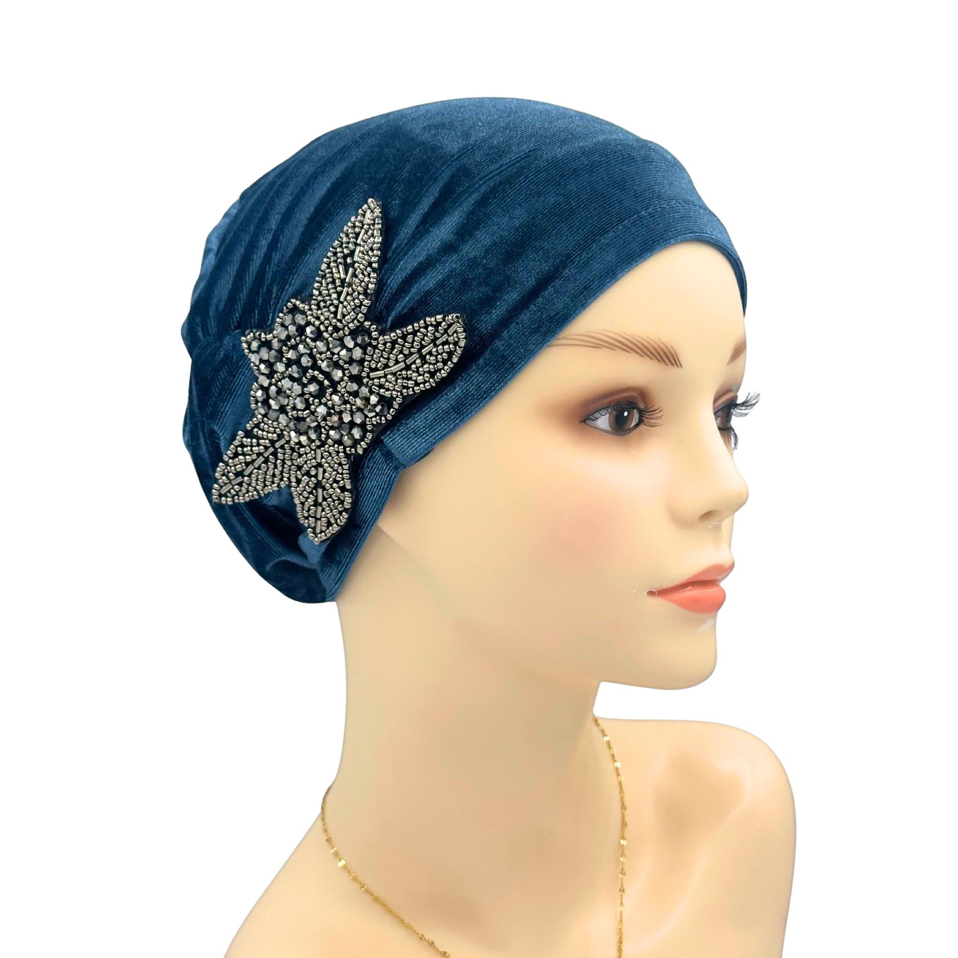 blue hat for alopecia women