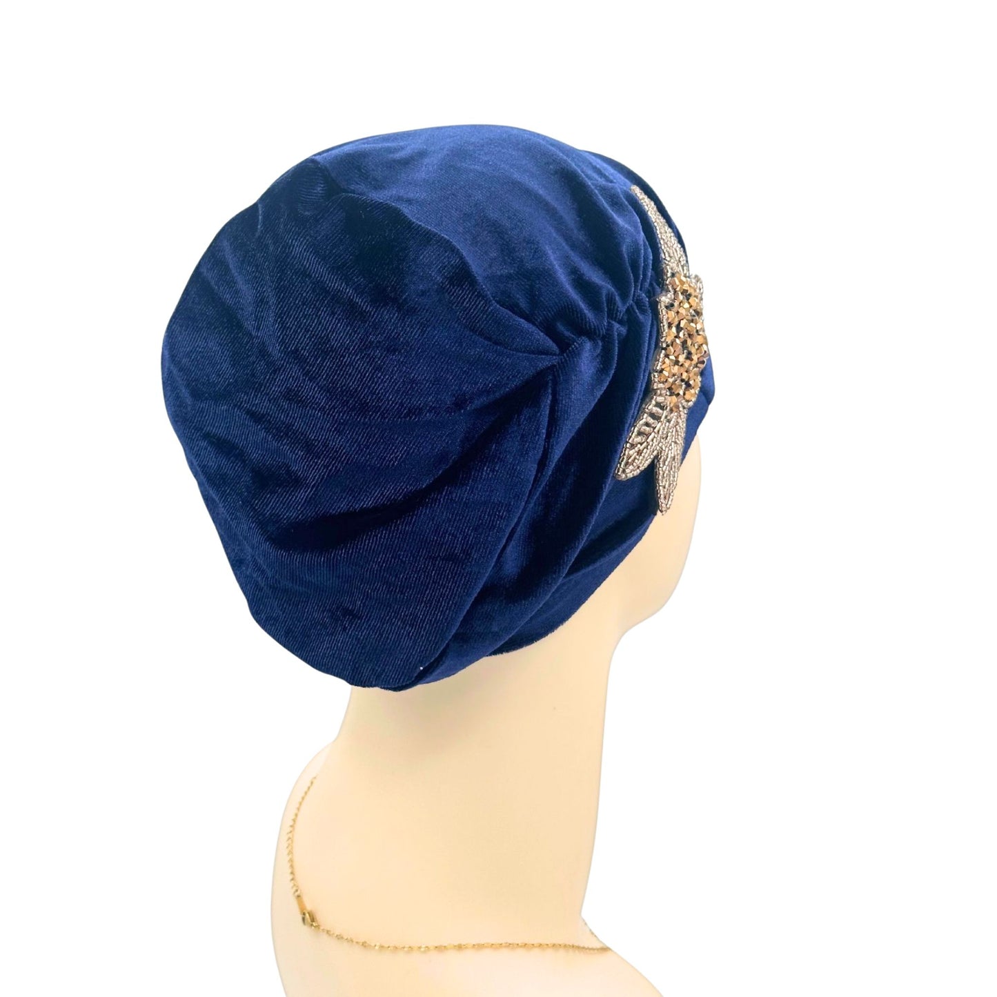 chemo dressy hat turban rhinestone design