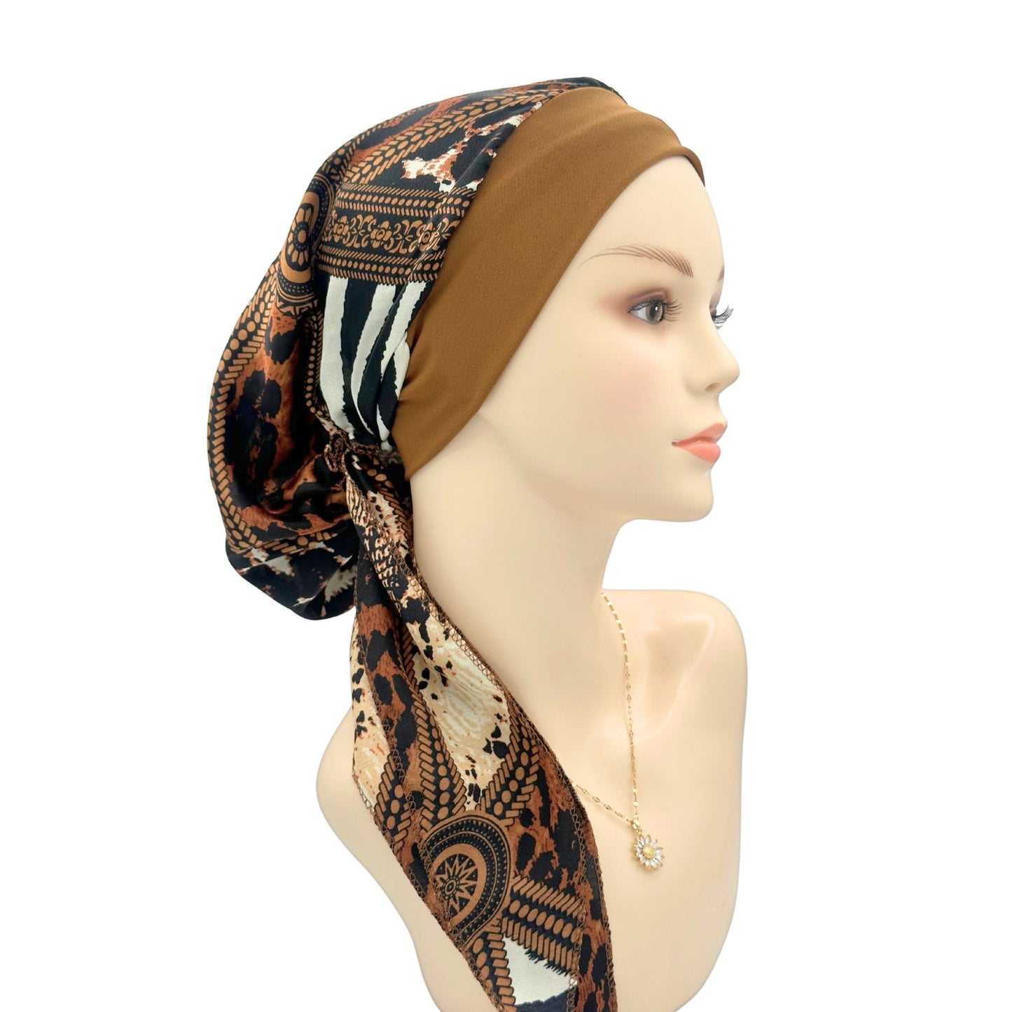 chemo head covers brown