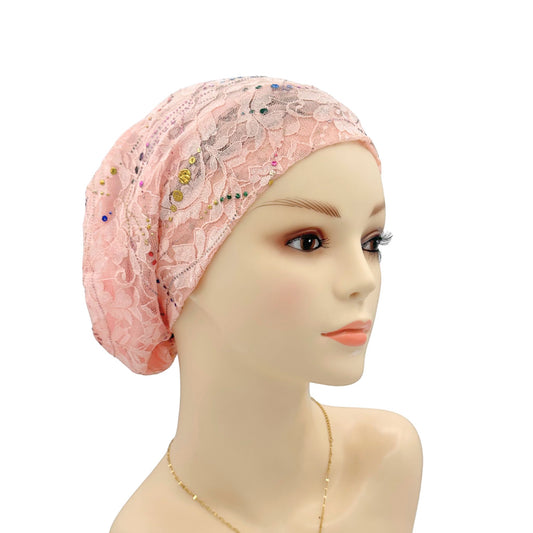 Pretty lace Chemo Headwear PINK