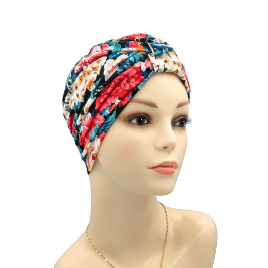 Floral Pattern Knot Style Alopecia Headwear