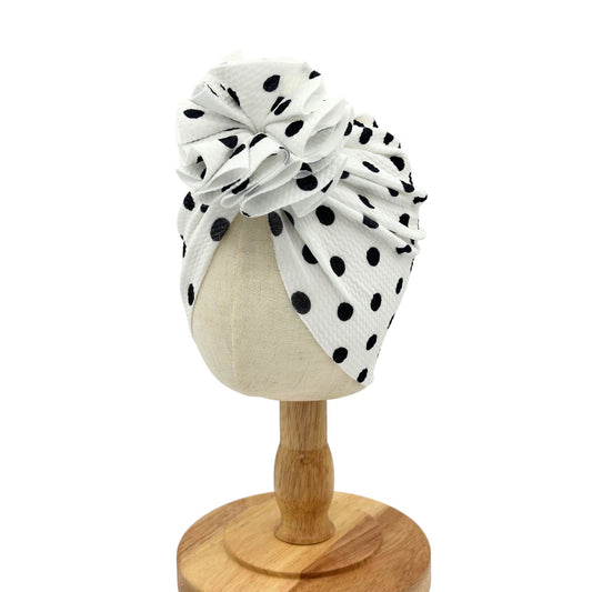 Dotted patterned chemo alopecia hat for kids