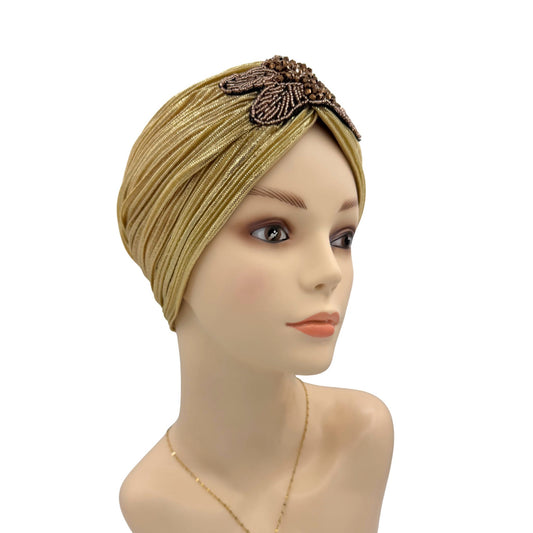 Elegant Chemo & Alopecia Hat Gold