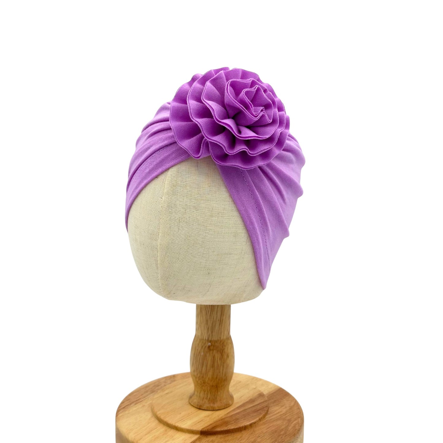 Pearla Flower Chemo Turban For Kids purple