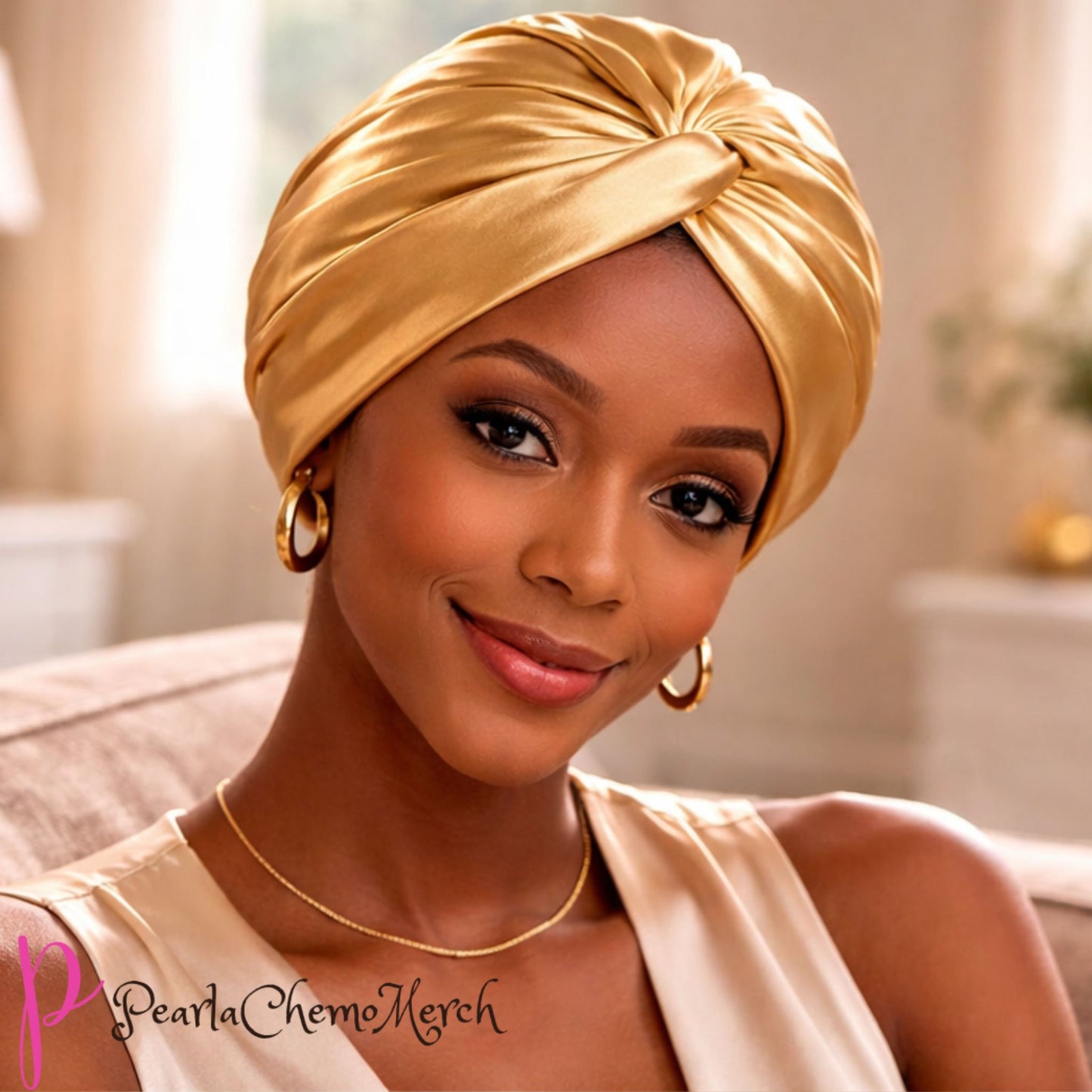 Turban for hair loss women Gold