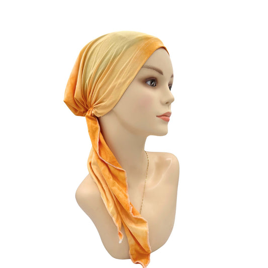 Pearla Pre-tied Adjustable Chemo Head Scarf Orange