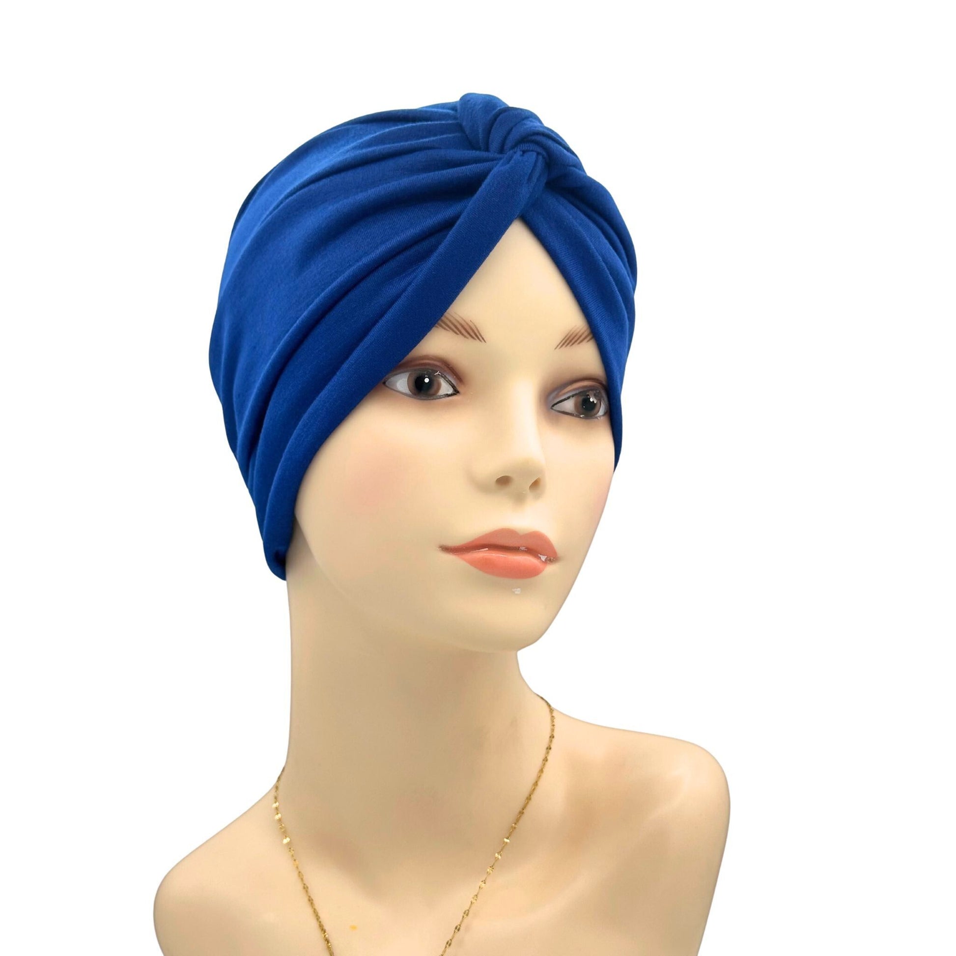 Pearla Twist Style Chemo Headwear blue