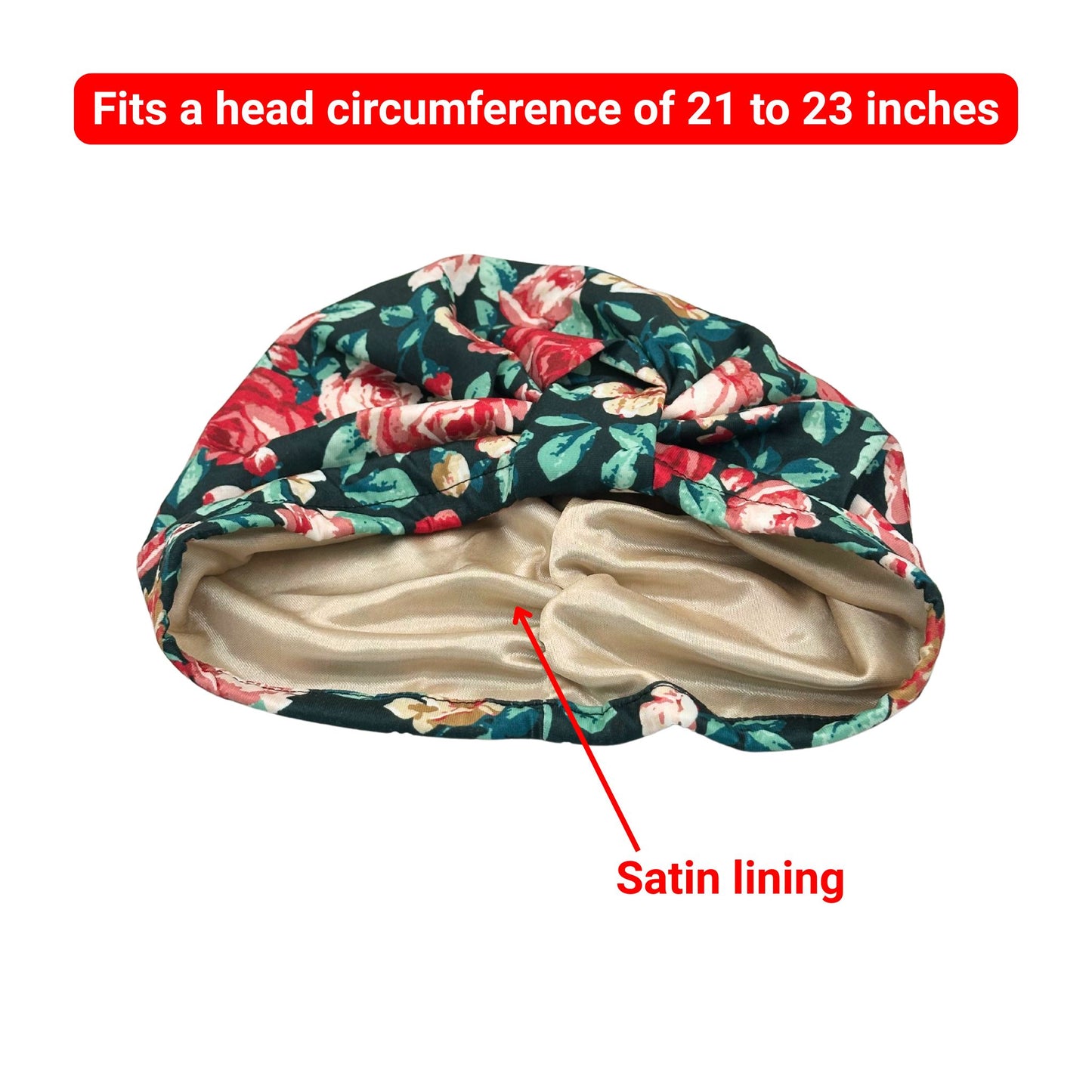 pearla floral chemo headwear silky lining