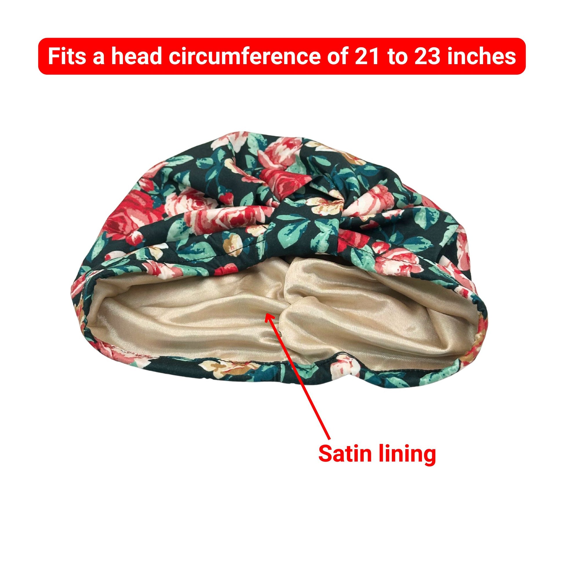pearla floral chemo headwear silky lining