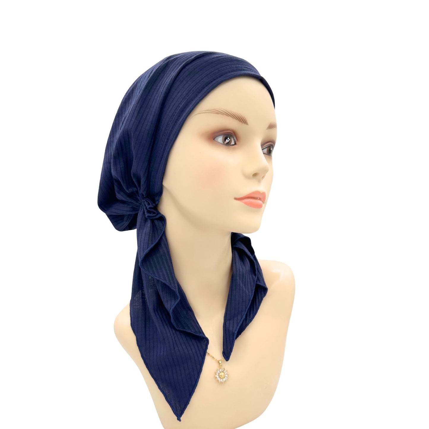Chemo headscarf navy