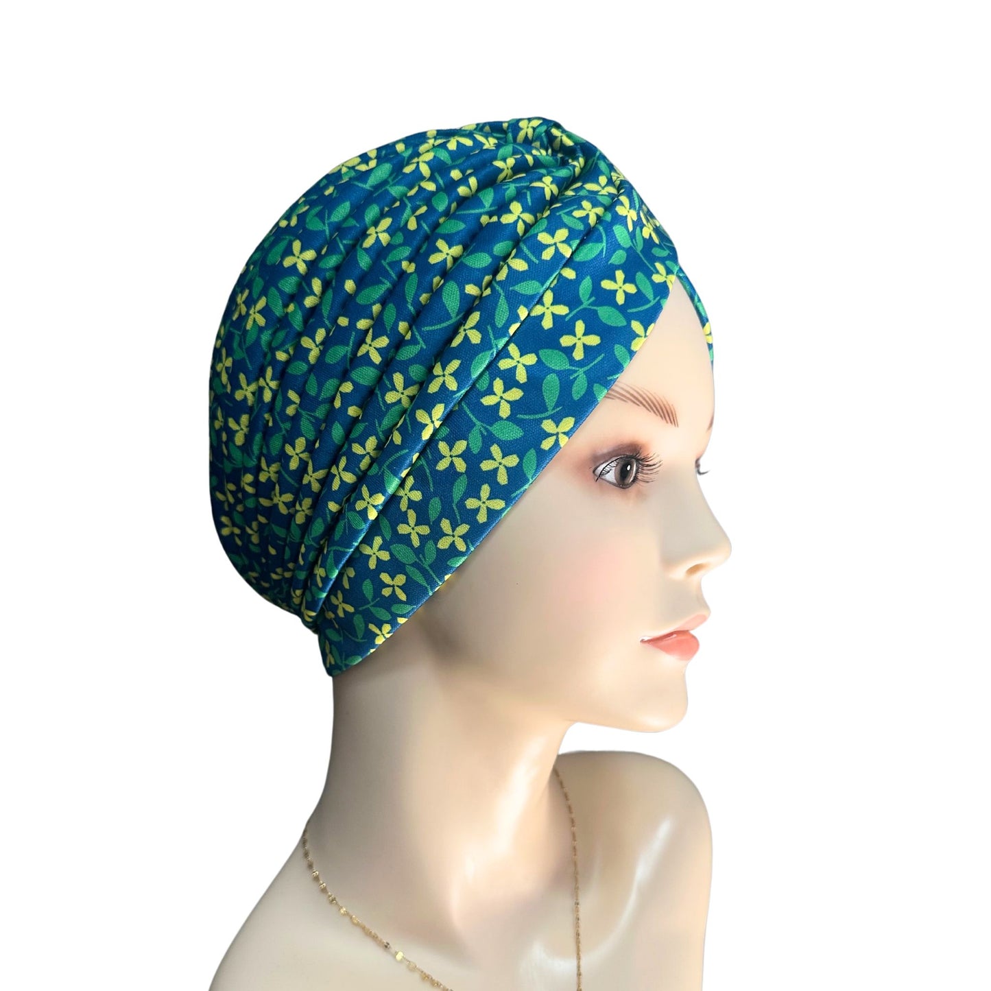 pleated chemo headwear