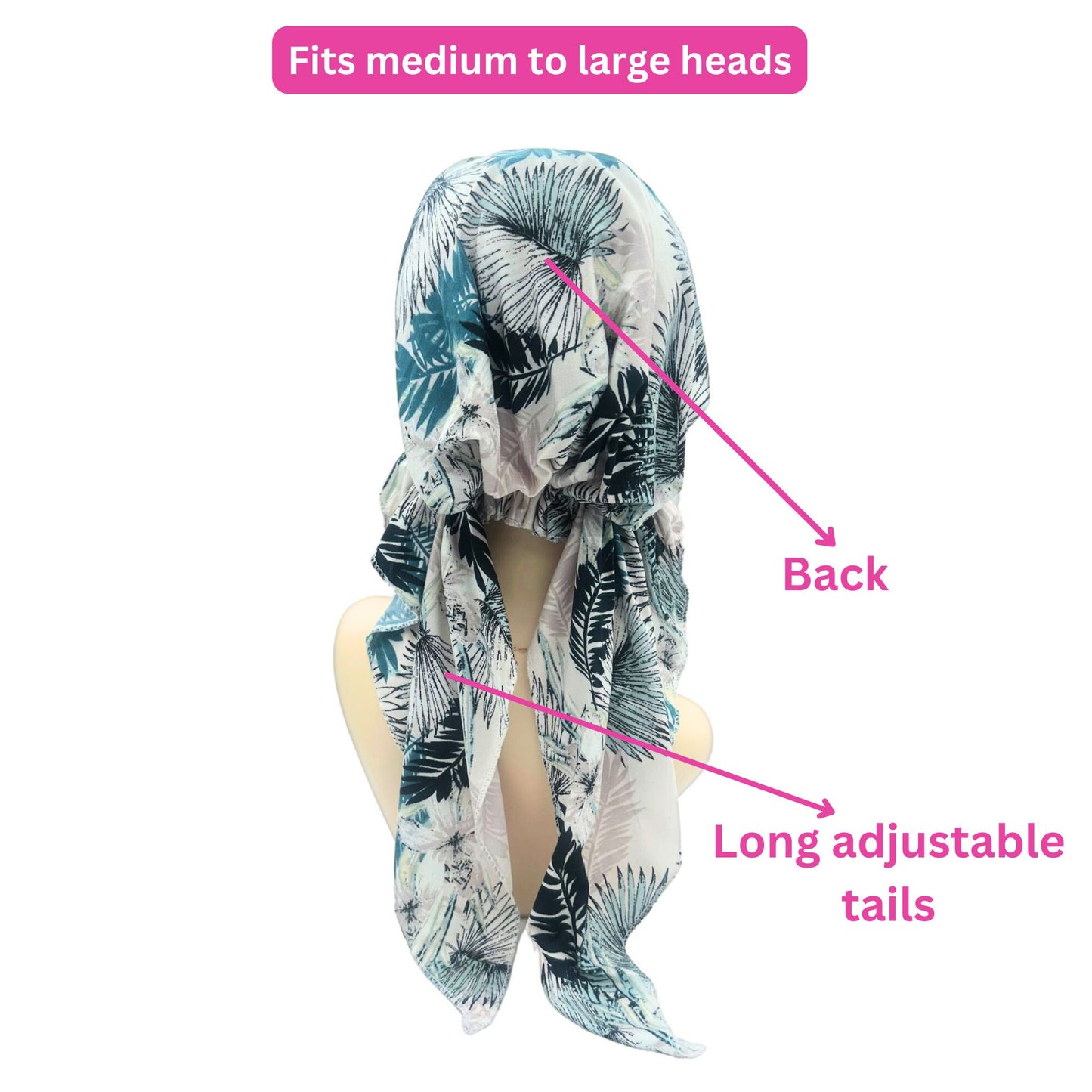 Pre-Tied chemo head scarf adjustable