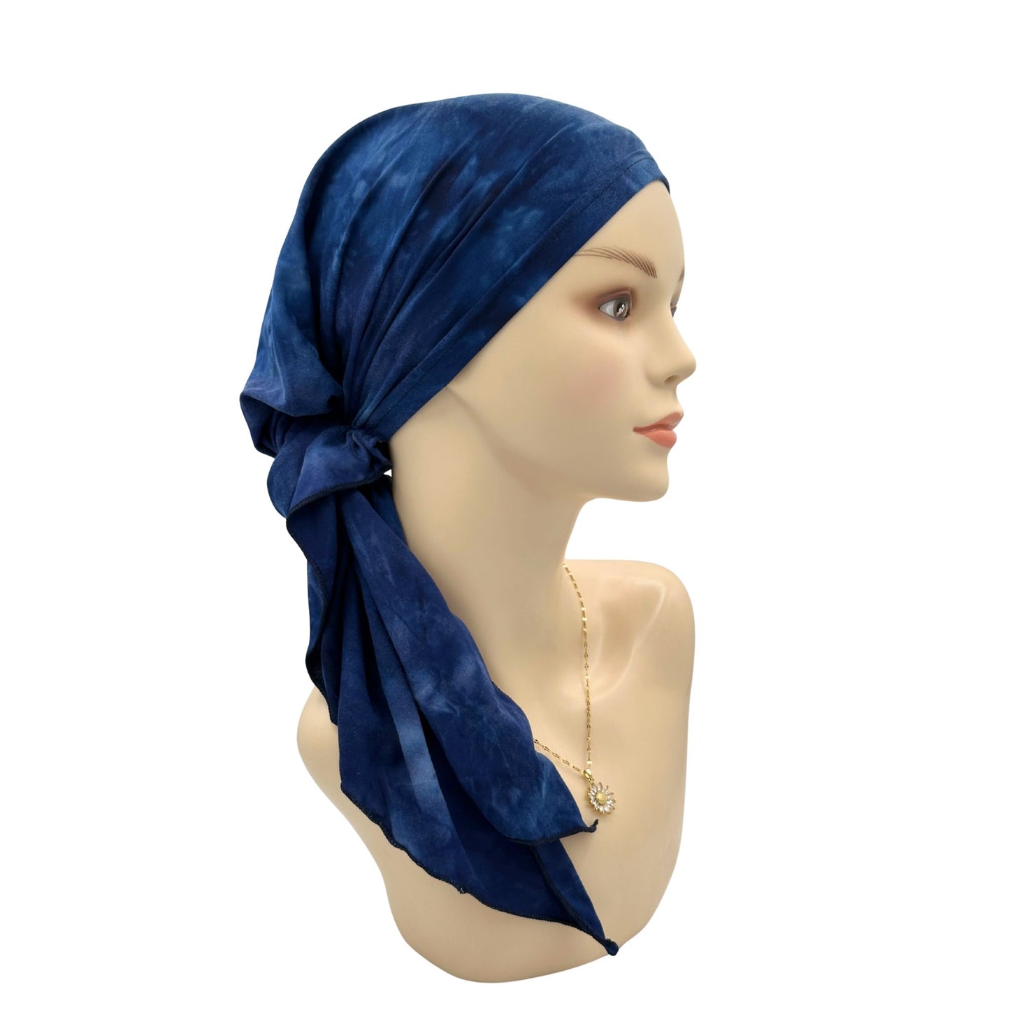 Navy head scarf for bald head women