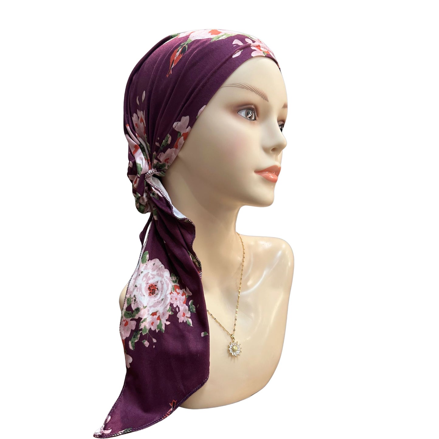 Pretty Q Cancer Head Covering purple