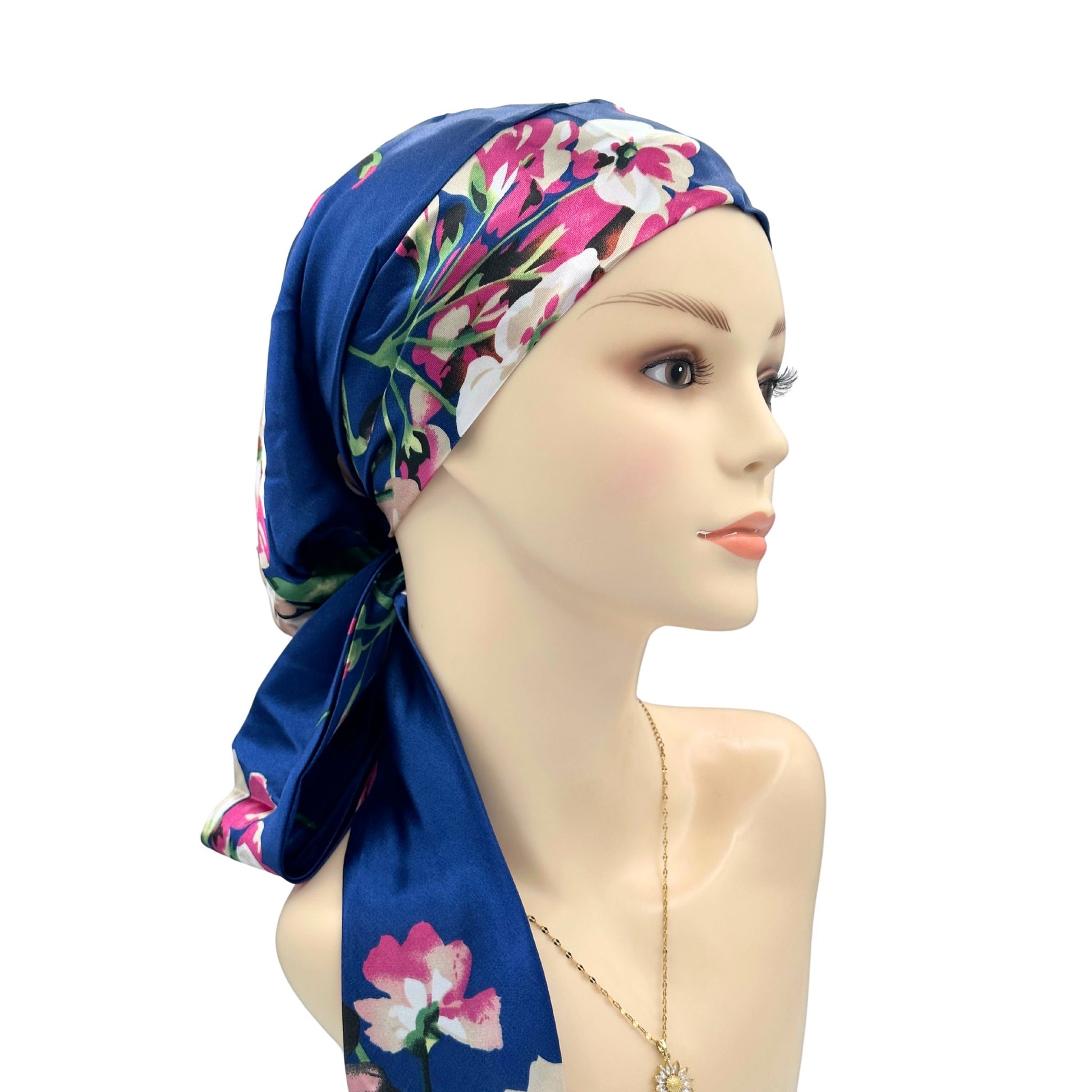 Floral Pre-Tied Silky Chemo Scarf