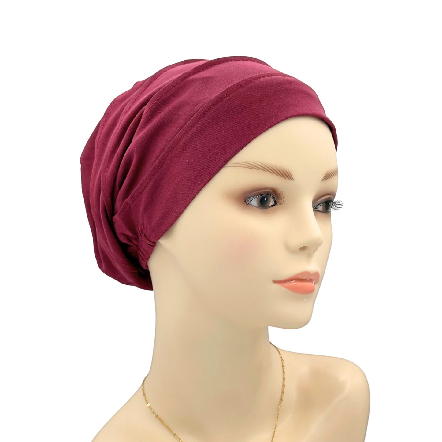 wine red chemo beanie hat