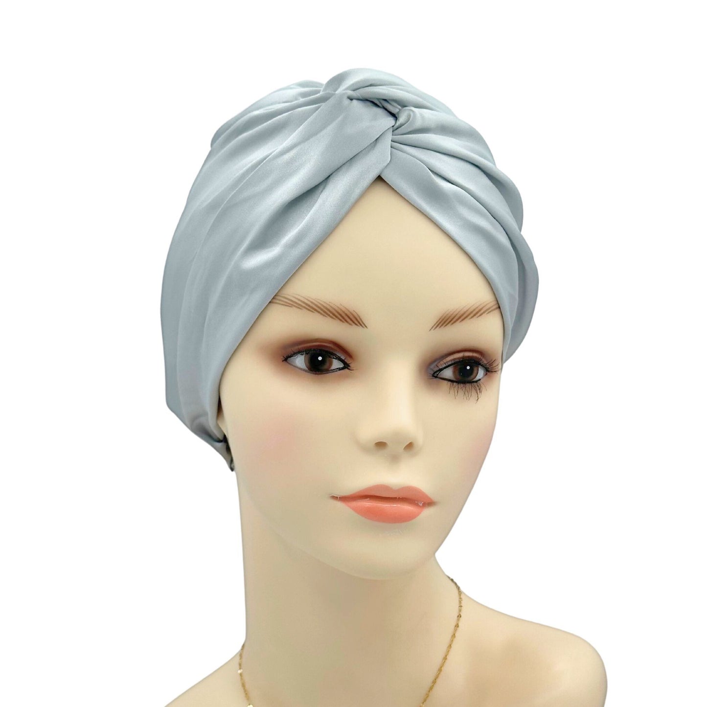 PRETTY SILK SLEEP TURBAN SILVER